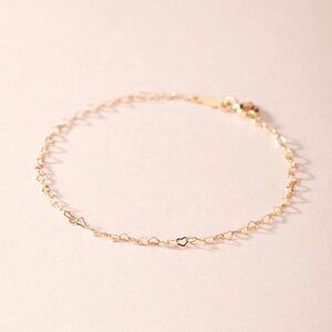 Catbird Tiny Hearts Bracelet, Gold